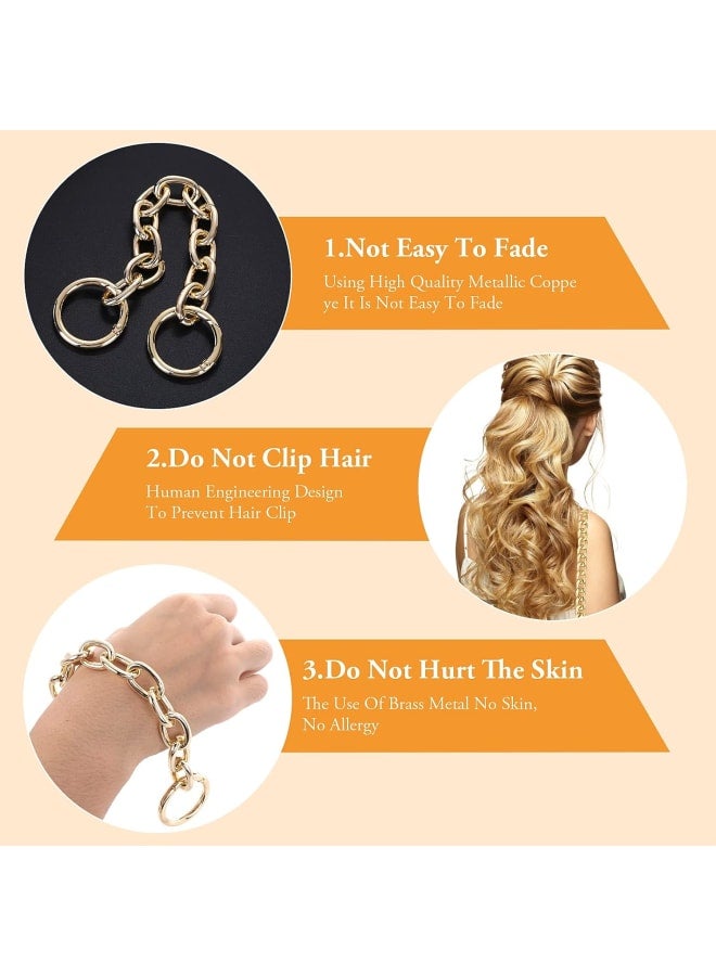 3 Pieces Gold Purse Strap Extenders 20CM 40CM 60CM Flat Metal Chain Crossbody Replacement Chains Strap with Metal Buckles for DIY Handbags Strap  - Image 5