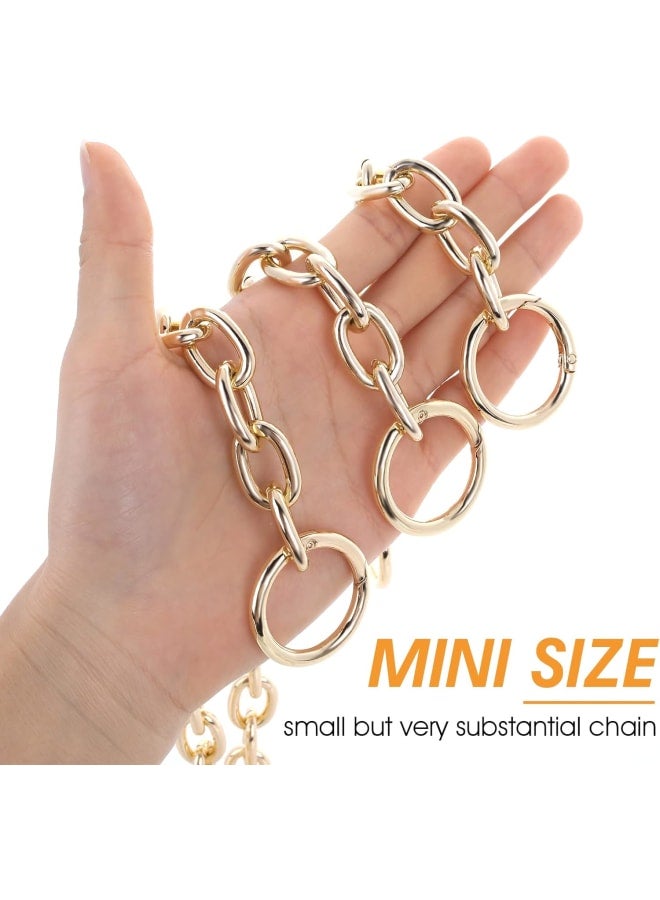 3 Pieces Gold Purse Strap Extenders 20CM 40CM 60CM Flat Metal Chain Crossbody Replacement Chains Strap with Metal Buckles for DIY Handbags Strap  - Image 3