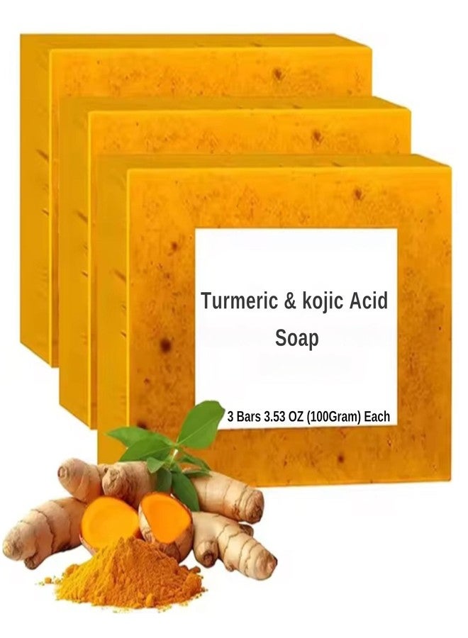 VALE Lemon Kojic Turmeric Soap – Natural Handmade Turmeric Soap Bar for Face & Body, Gentle & Nourishing Skincare for All Skin Types – 3-Pack - Image 1