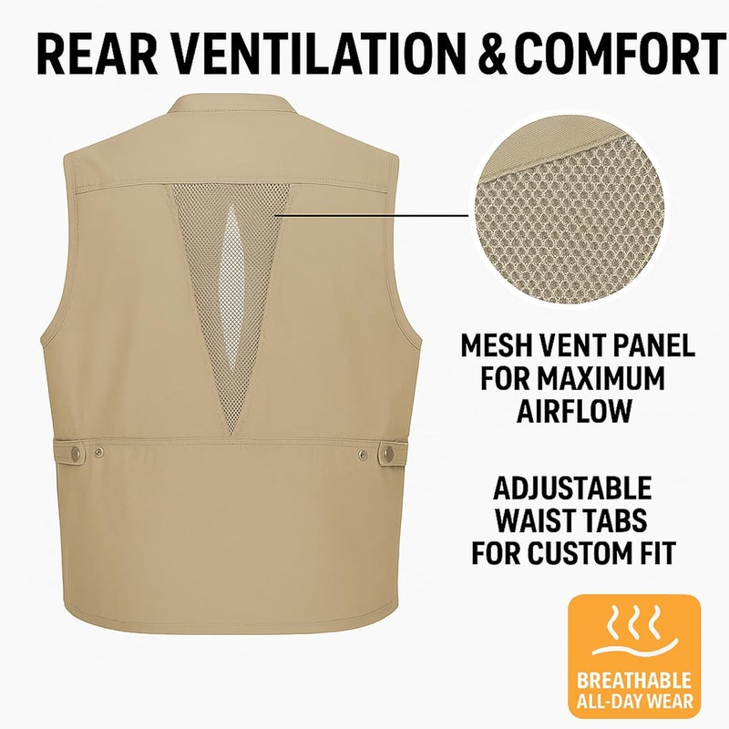CampCo Humvee Utility Vest with 21 Pockets -Travel, Safari, Hunting, Camping, 100% Cotton, Tactical Jacket for Men & Women - Image 3