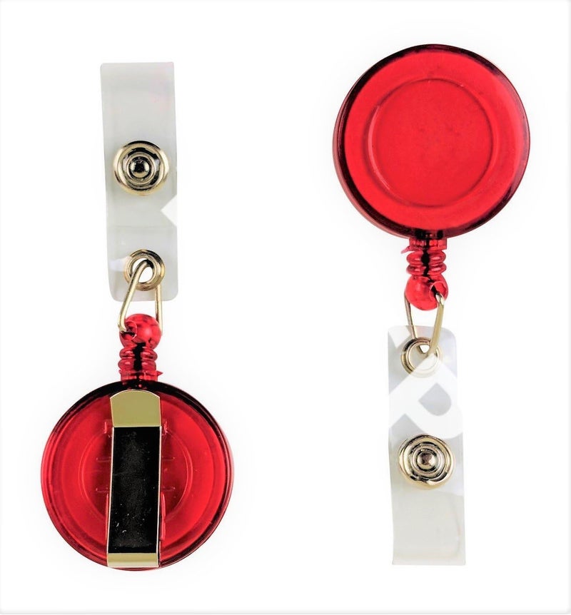 NSSP Round Shape Yo-Yo Retractable Key Ring for ID Card Holder (Red, Pack 10) - Image 4