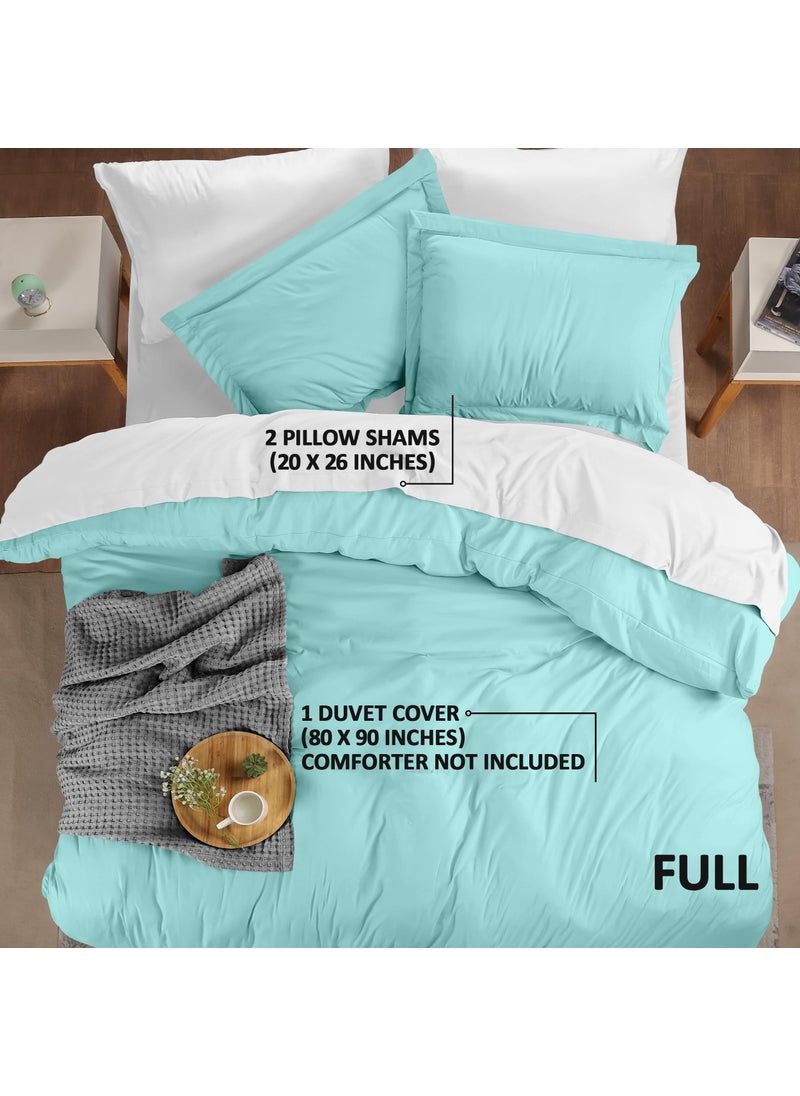 Utopia Bedding Utopia Bedding Duvet Cover Full Size - 1 Duvet Cover with 2 Pillow Shams - 3 Piece Bedding Duvet Cover with Zipper Closure - Soft Brushed Microfiber  80 X 90 Inches (Full  Spa Blue)  - Image 2