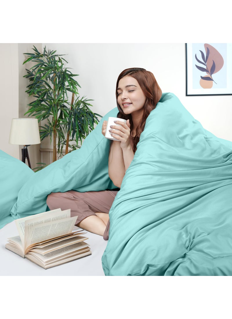 Utopia Bedding Utopia Bedding Duvet Cover Full Size - 1 Duvet Cover with 2 Pillow Shams - 3 Piece Bedding Duvet Cover with Zipper Closure - Soft Brushed Microfiber  80 X 90 Inches (Full  Spa Blue)  - Image 3