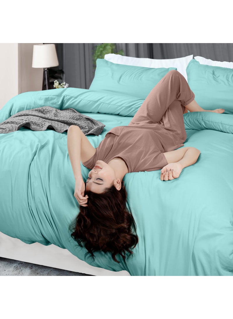 Utopia Bedding Utopia Bedding Duvet Cover Full Size - 1 Duvet Cover with 2 Pillow Shams - 3 Piece Bedding Duvet Cover with Zipper Closure - Soft Brushed Microfiber  80 X 90 Inches (Full  Spa Blue)  - Image 5