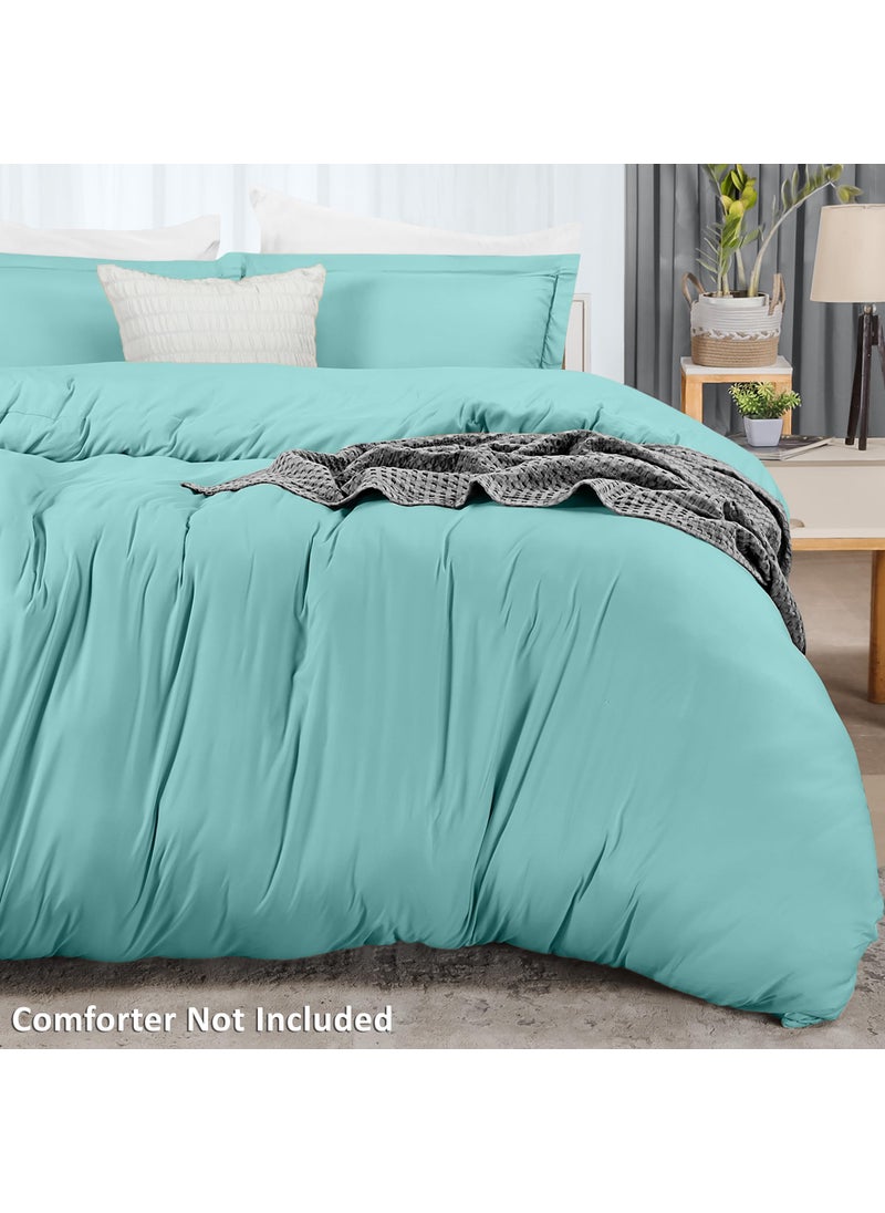 Utopia Bedding Utopia Bedding Duvet Cover Full Size - 1 Duvet Cover with 2 Pillow Shams - 3 Piece Bedding Duvet Cover with Zipper Closure - Soft Brushed Microfiber  80 X 90 Inches (Full  Spa Blue)  - Image 4