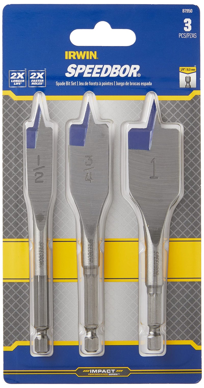 Irwin Tools Irwin Industrial Tools 87950 Speebor Blue Groove Spade Bit Set 3Piece