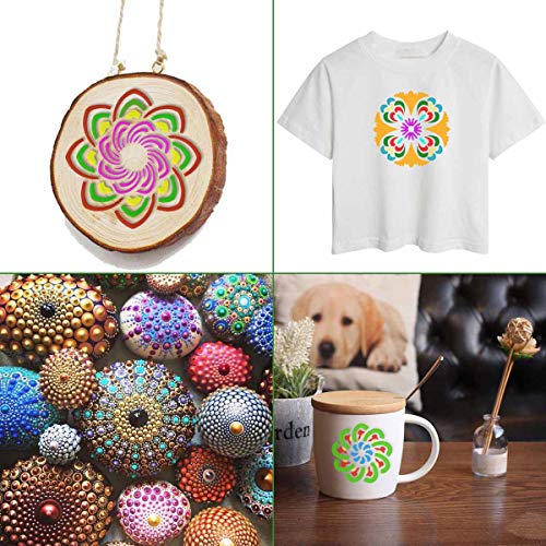 TTSAM 36 Pack Mandala Stencils (3.6x3.6 Inch) Mandala Dotting Painting Template Stencils Set for Painting Perfect for DIY Rock Painting Art Projects Wood Wall Floor Fabric Stone Furniture Tile (Reusable) - Image 3