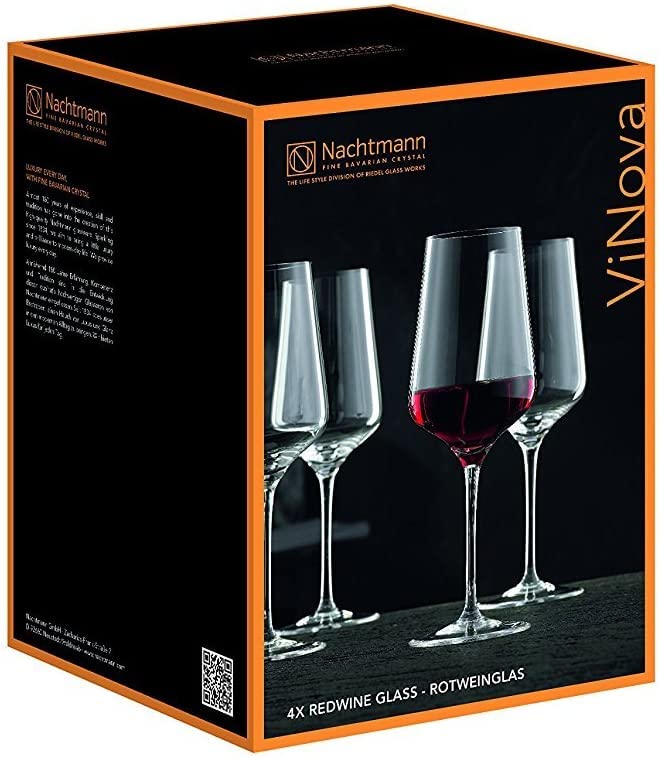 Nachtmann ViNova Collection Red Wine Magnum Glass, Set of 4, 23-Ounces, Bordeaux Wine Glasses, Long Stemmed, Large, Made of Clear Crystal Glass, Dishwasher Safe - Image 4