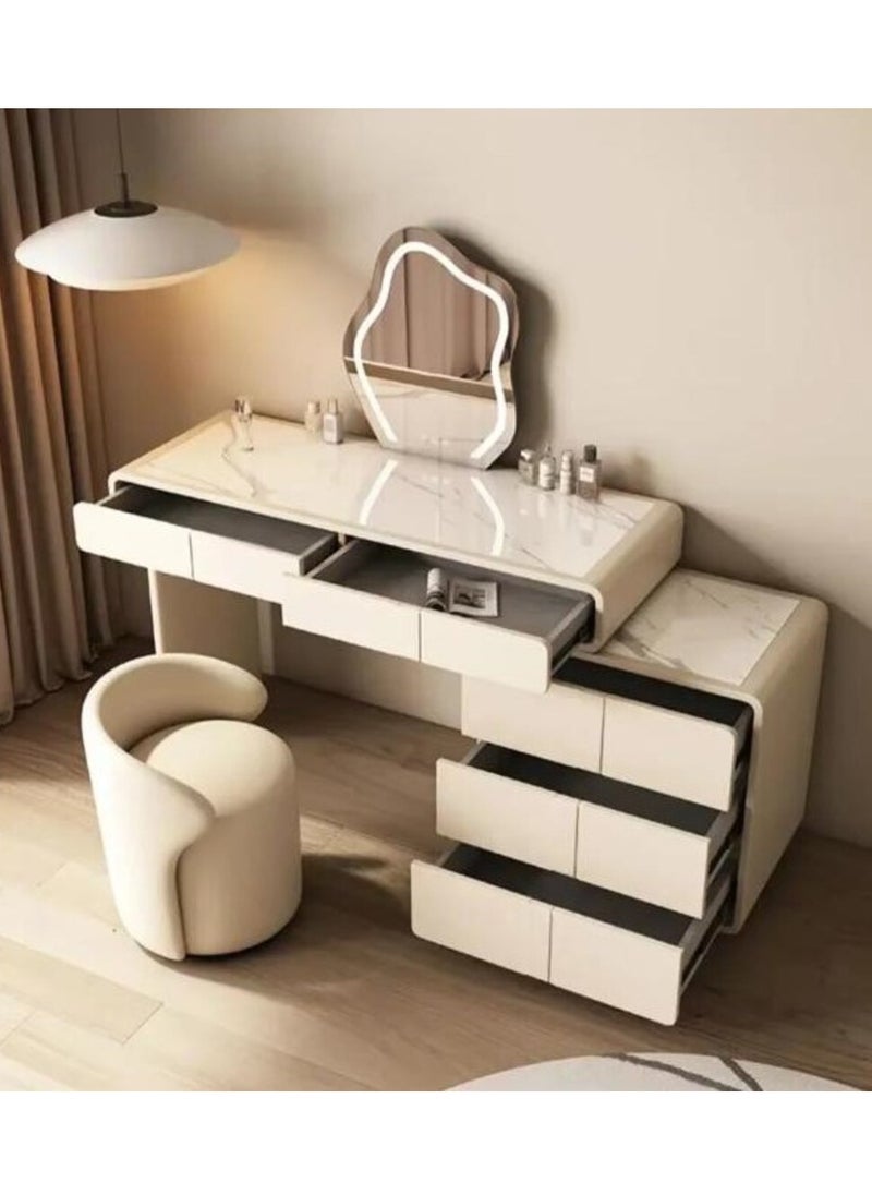 AWD Dressing Table with LED Mirror and Chair Dresser with Storage Spacious Drawers for Makeup Bedroom Furniture Vanity Table Modern Decor Makeup Desk for women  - Image 2