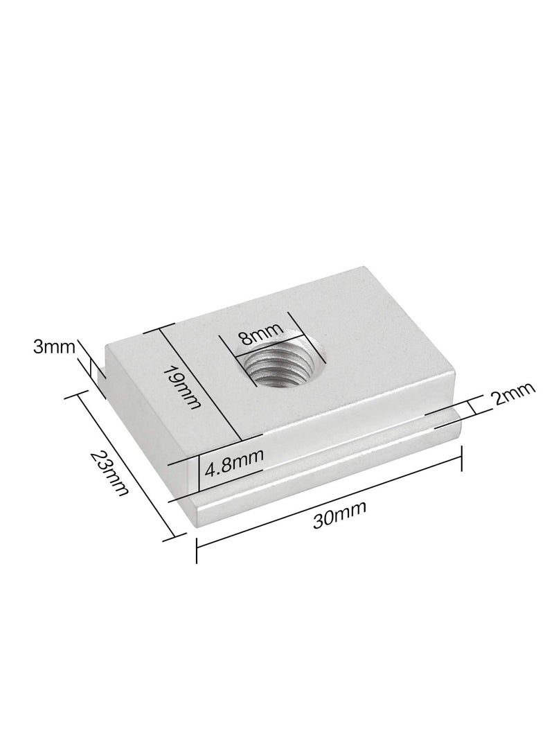 M8 T Slot Nut, 10 Pieces Aluminium Sliding T-nut Threaded T Track Sliding Nut T Sliding Nut Block for Woodworking Tool Slot Fastener - Image 5