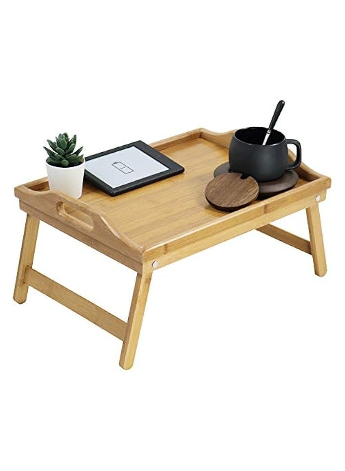 erorex Bed Tray Table with Folding Legs Foldable Serving Portable Laptop Tray Snack Tray Breakfast Tray Bed Table Drawing Table  - Image 1
