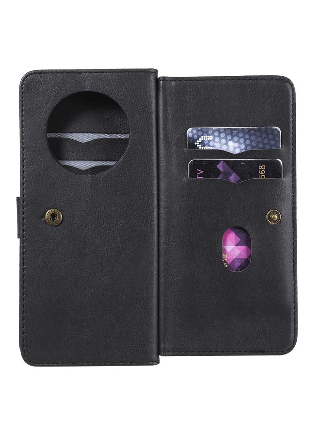 اس-توب جراب لهاتف Huawei Mate 40 Pro متعدد الوظائف بمشبك مغناطيسي نحاسي قابل للطي أفقيًا مصنوع من الجلد بلون سادة مع 10 فتحات للبطاقات ومحفظة وحامل وإطار للصور - Image 4
