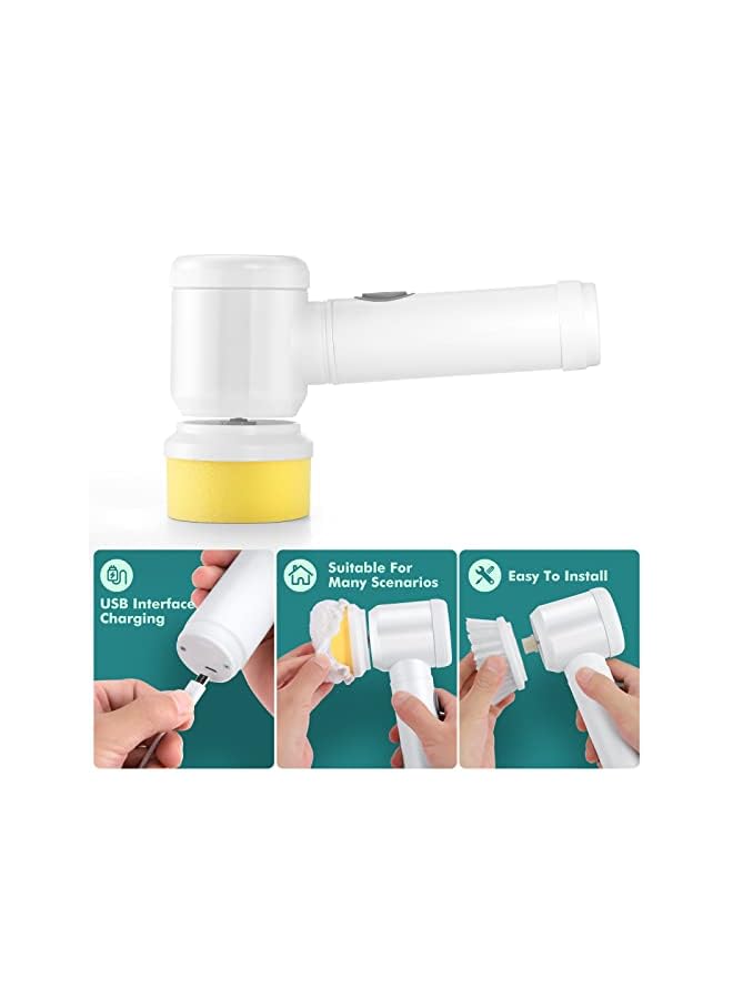 ECVV Magic Brush Electric Spin Scrubber, Electric Cleaning Brush with 3 Brush Heads,Bathroom Rechargeable Scrub Brush,Shower Scrubber for Cleaning丨Wall/Bathtub/Toilet/Window/Kitchen/Sink/Dish/Grout - Image 2