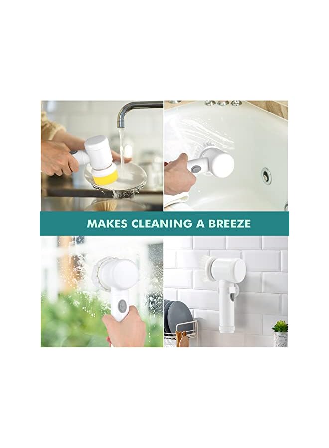 ECVV Magic Brush Electric Spin Scrubber, Electric Cleaning Brush with 3 Brush Heads,Bathroom Rechargeable Scrub Brush,Shower Scrubber for Cleaning丨Wall/Bathtub/Toilet/Window/Kitchen/Sink/Dish/Grout - Image 5