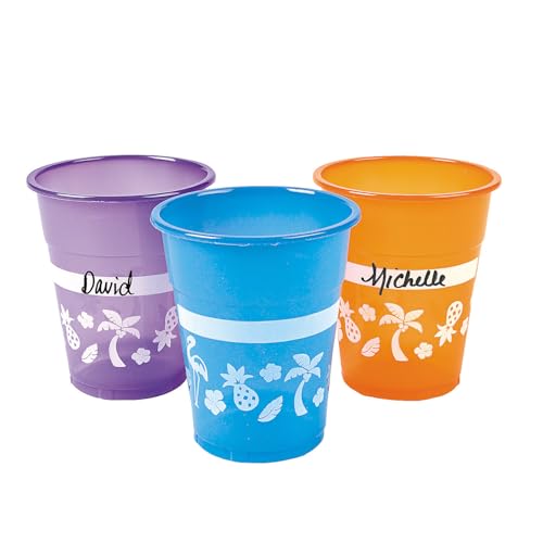Fun Express Disposable Luau Cups (50 Cups) Bright Colors - Holds 16 oz - Image 2