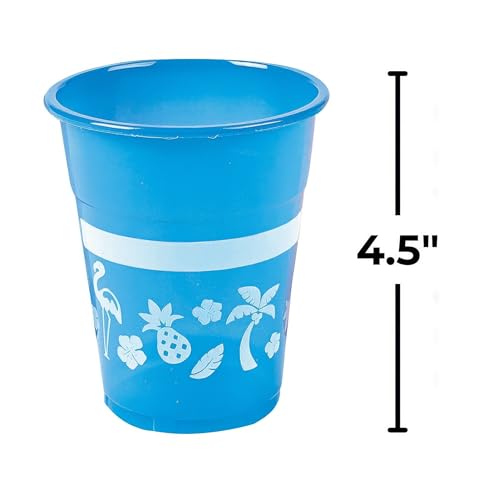 Fun Express Disposable Luau Cups (50 Cups) Bright Colors - Holds 16 oz - Image 3