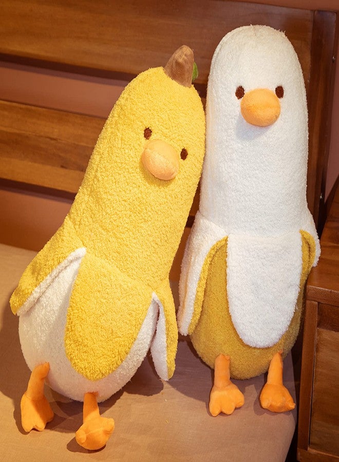 hitoshe Banana Duck Plush Toy, Banana Duck Stuffed Animals Doll Cute Plushie Hugging Plush Pillow Gift for Girls and Boys (White, 19.68 inch) - Image 5