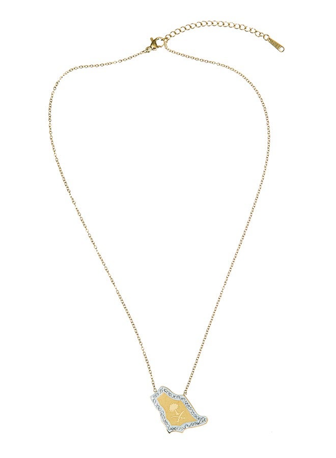 Golden lucky tree necklace, exquisite golden diamond pendant, stainless steel can adjust the barrier - Image 1