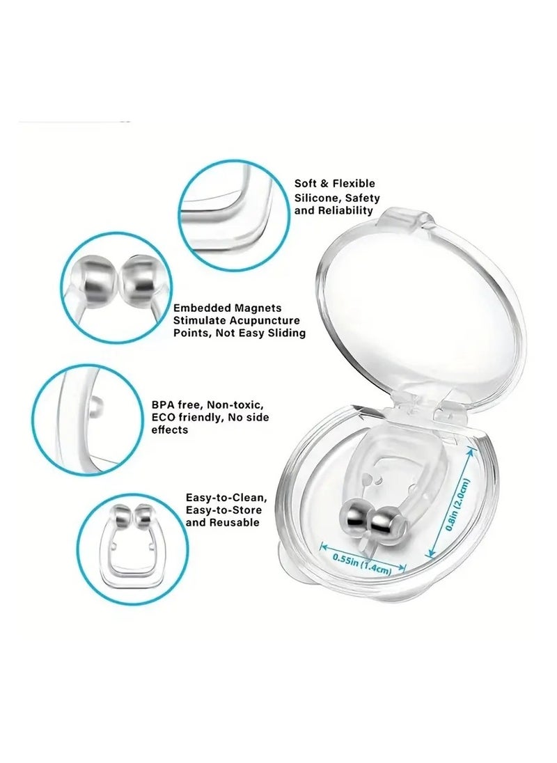 ORiTi - Anti Snoring Device With Portable Box Silicone Magnetic Anti Snoring Nose Clip Snoring Solution Helps Stop Snoring Suitable For Men And Women - Image 1
