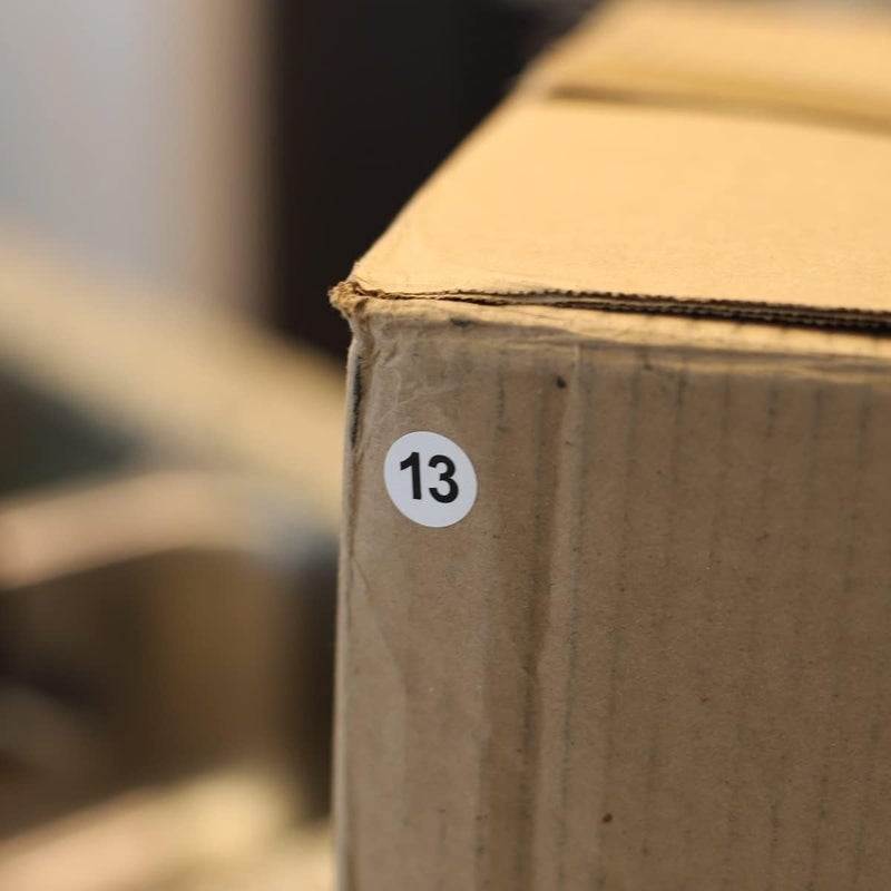 InStockLabels.com White with Black Number 13 Circle Dot Stickers, 3/4 Inch Round, 500 Labels on a Roll for Organization and Inventory - Semi-Gloss Finish - Made in The USA - Image 3