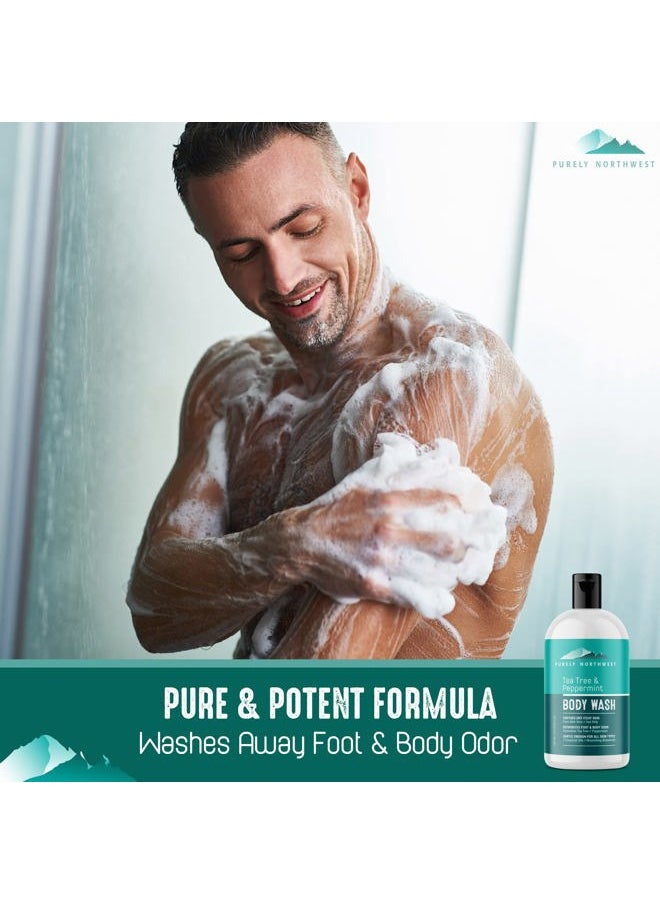 Purely Northwest Tea Tree Body Wash for Men and Women – Natural Tea Tree Oil Body Cleanser for Odor, Skin Irritations, Hydrating Shower Gel for Sensitive Skin, Gentle and Refreshing Body Wash  - Image 2