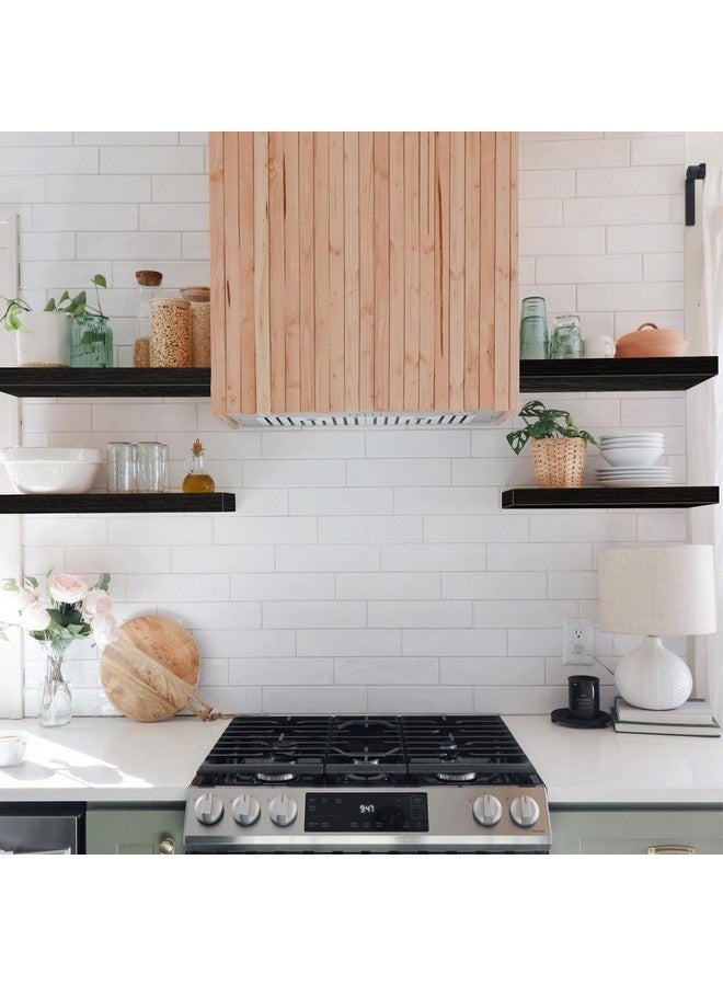 QEEIG QEEIG Black Floating Shelves Bathroom Shelf Bedroom Kitchen Modern Small Book Shelf for Wall Set of 4 (015-B4)  - Image 5