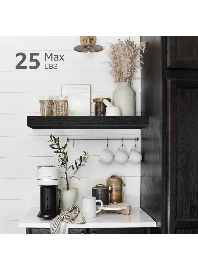 QEEIG QEEIG Black Floating Shelves Bathroom Shelf Bedroom Kitchen Modern Small Book Shelf for Wall Set of 4 (015-B4)  - Image 4