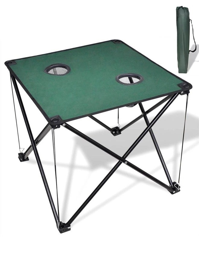 Cady One Foldable fabric picnic table with storage bag for outdoor use, non-slip metal feet and two cup inlets, size 48 cm x 48 cm x 45 cm  - Image 1