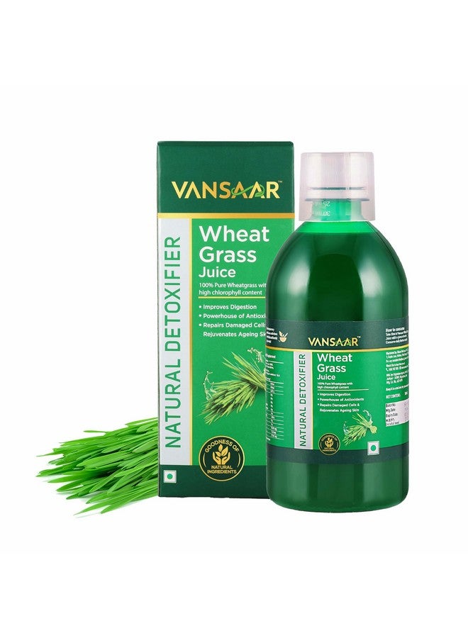 Vansaar Wheatgrass Juice, 500 ml | Natural Liver detox & Gut cleanser Juice | Superfood for Weight & Cholesterol management | 100% Ayurvedic - Image 1