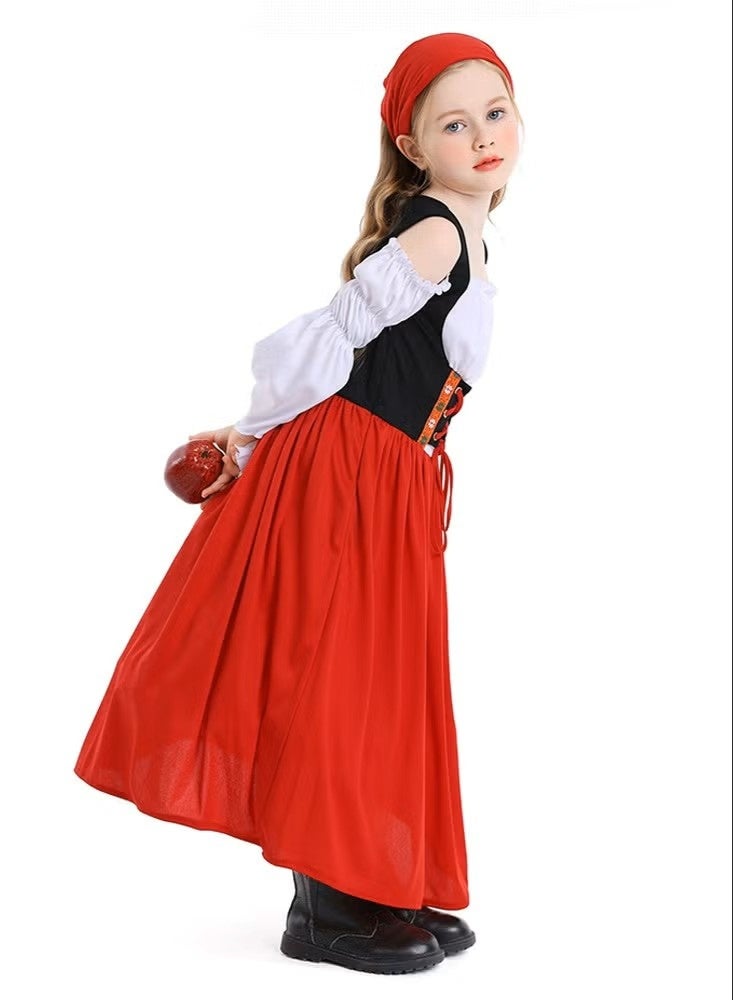 Girl's farm dress medieval-style Munich festival long dress, Germany Bavarian traditional costume - Image 5