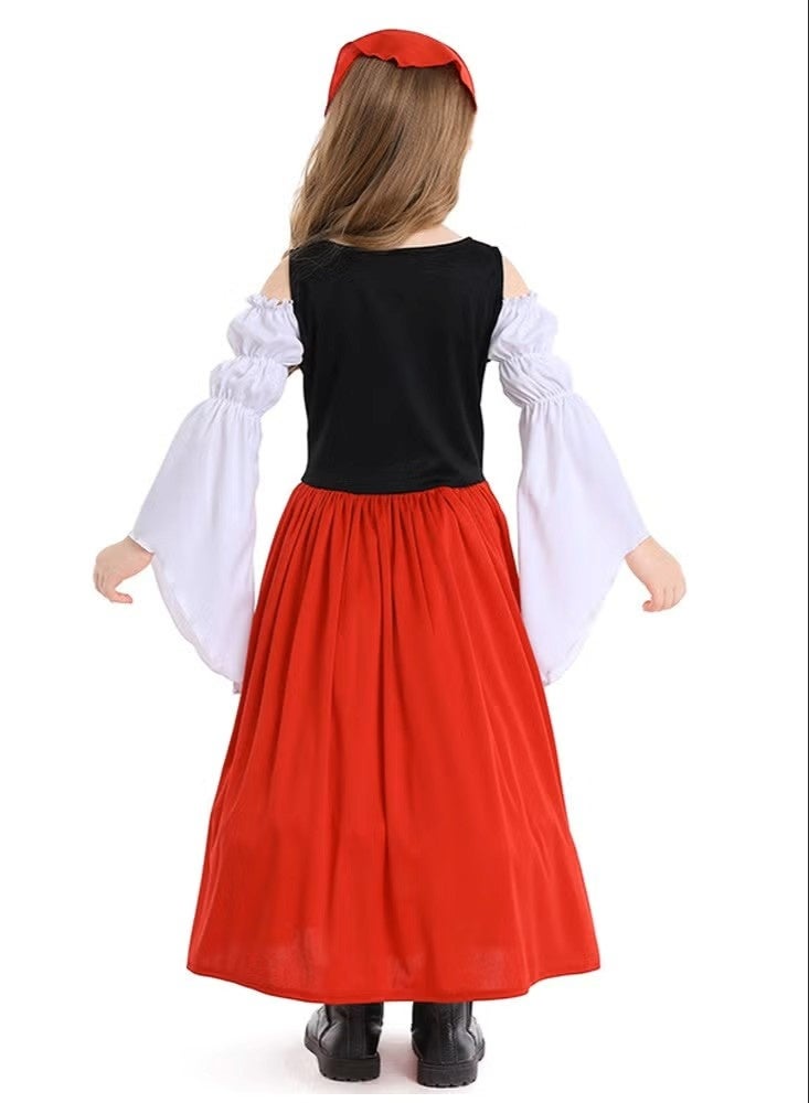 Girl's farm dress medieval-style Munich festival long dress, Germany Bavarian traditional costume - Image 4