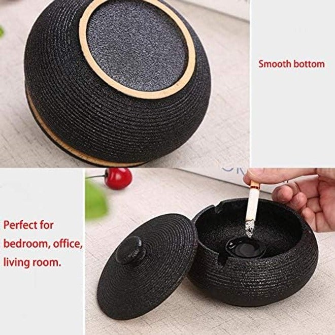 Lependor Ceramic Ashtray with Lids, Windproof, Cigarette Ashtray for Indoor or Outdoor Use - Image 5