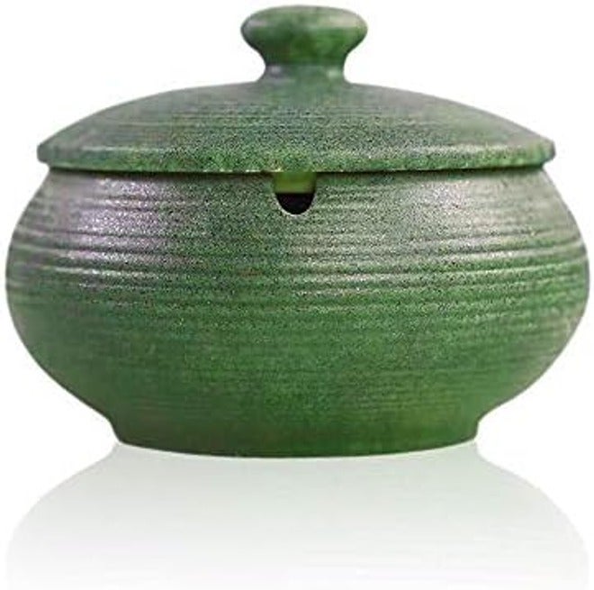 Lependor Ceramic Ashtray with Lids, Windproof, Cigarette Ashtray for Indoor or Outdoor Use - Image 2