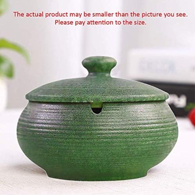 Lependor Ceramic Ashtray with Lids, Windproof, Cigarette Ashtray for Indoor or Outdoor Use - Image 3