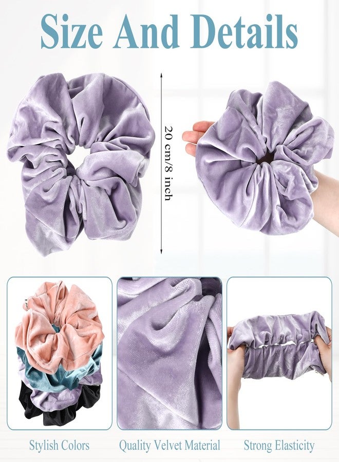 Maysing 4 Pack Yoga Mat Scrunchie Elastic Strap Band - Durable & Stretchable Fabric - Fits All Standard Yoga Mats (Classic Color,Velvet) - Image 4