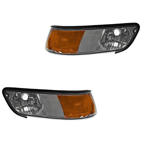 TRQ Driver & Passenger Side Corner Light Set Compatible with 1998-2002 Mercury Grand Marquis FO2550124 FO2551124 - Image 1