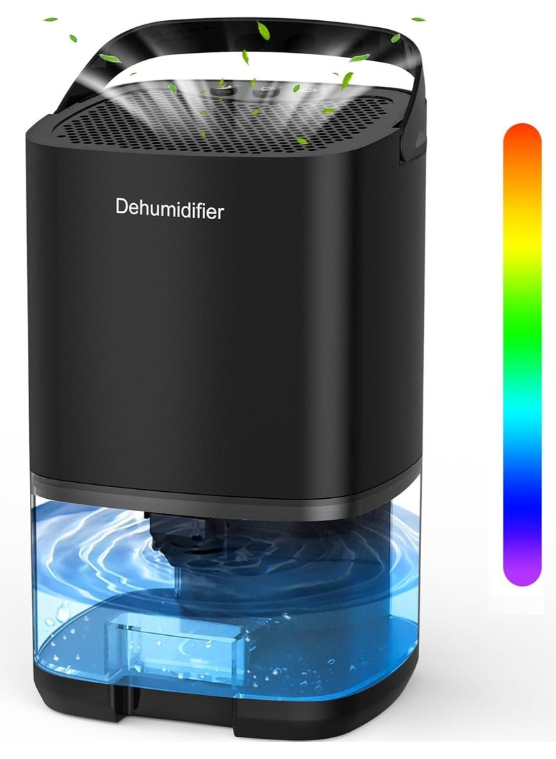 ALAMAREQ Dehumidifier, Dehumidifiers for Home, 1000ml Electric Small Dehumidifier for Bedroom(320 sq. ft), Quiet with Auto Shut Off 7 Colorful LED Portable Mini Dehumidifier for Wardrobe Bathroom Closet RV  - Image 1