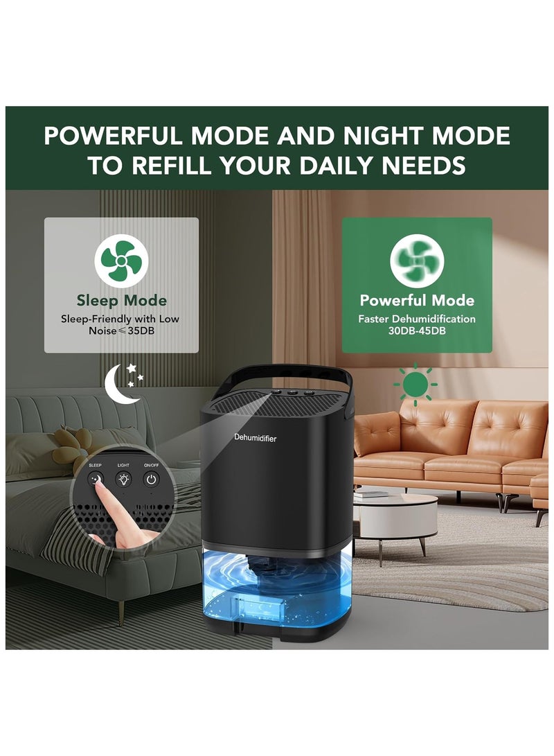 ALAMAREQ Dehumidifier, Dehumidifiers for Home, 1000ml Electric Small Dehumidifier for Bedroom(320 sq. ft), Quiet with Auto Shut Off 7 Colorful LED Portable Mini Dehumidifier for Wardrobe Bathroom Closet RV  - Image 3