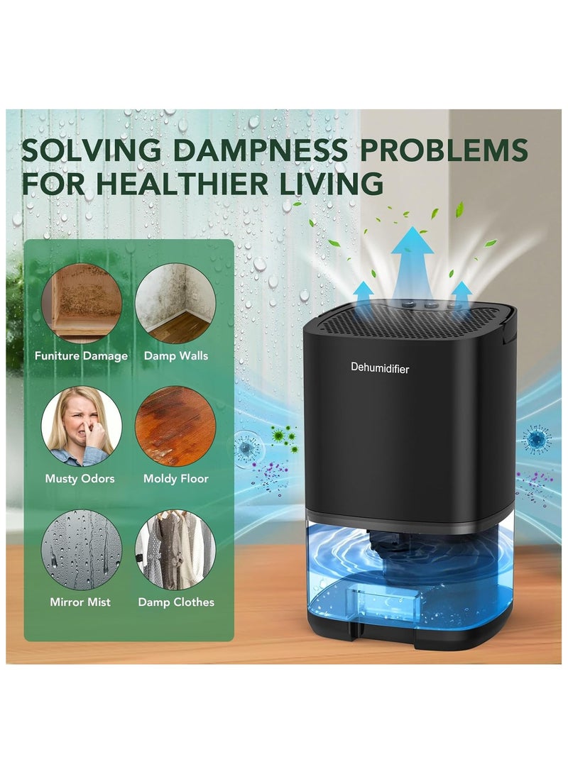 ALAMAREQ Dehumidifier, Dehumidifiers for Home, 1000ml Electric Small Dehumidifier for Bedroom(320 sq. ft), Quiet with Auto Shut Off 7 Colorful LED Portable Mini Dehumidifier for Wardrobe Bathroom Closet RV  - Image 4