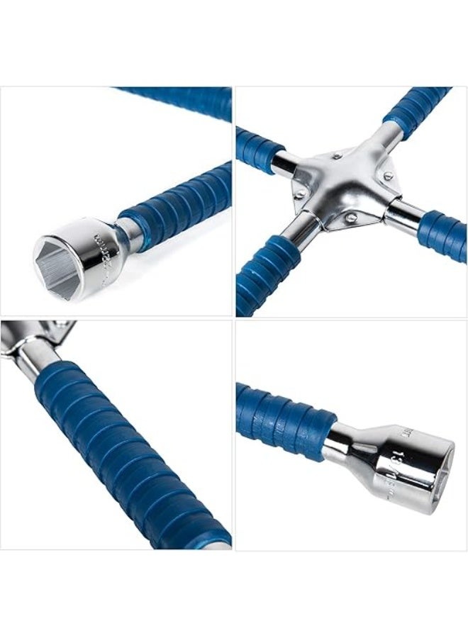 16" Four-Way Lug Wrench – Heavy Duty Anti-Slip Cross Wrench, Universal Tire Nut Socket Tool for Car & Truck - Image 2