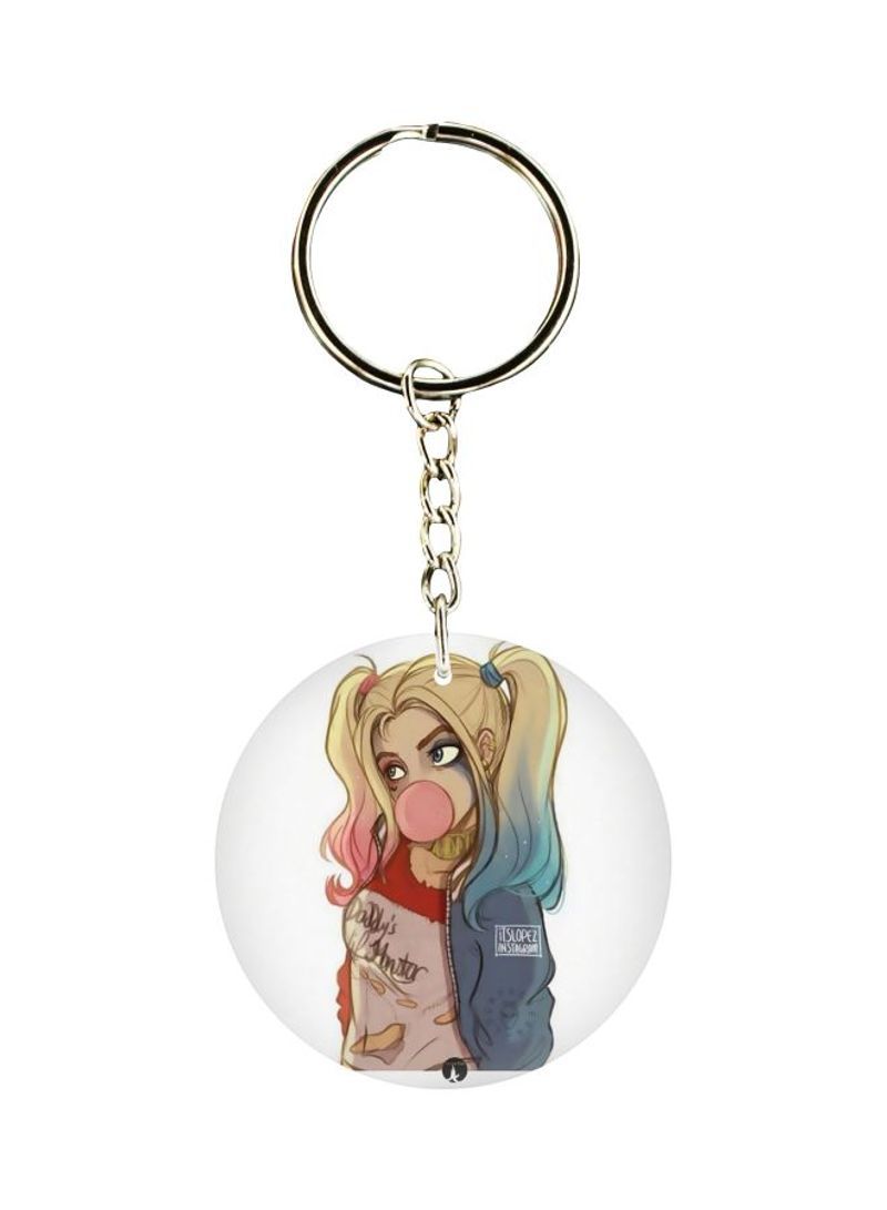 Cartoon Printed Double Sided Keychain