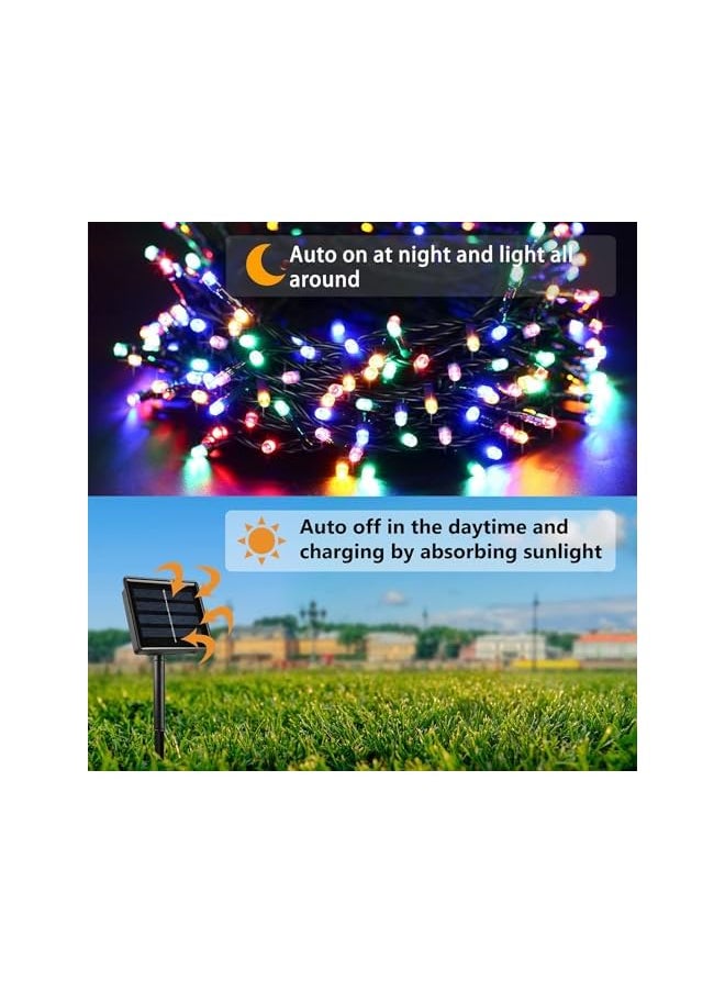 The Bros LED Remote Control Solar Light String, 8 Modes Waterproof Rechargeable Auto On/Off Fairy Lights for Garden, Patio, Balcony, Fence, Yard Outdoor Decoration (1Pcs Colorful 72ft 200 Lamp)  - Image 4