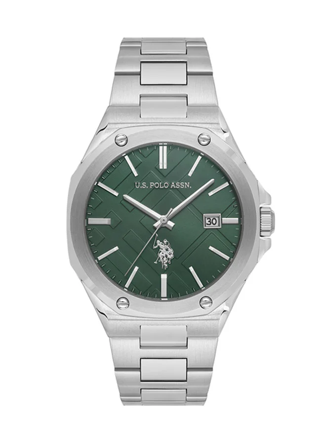 U.S. Polo Assn. Fundamental Stainless Steel Bracelet Quartz Analog Watch for Men, 41mm