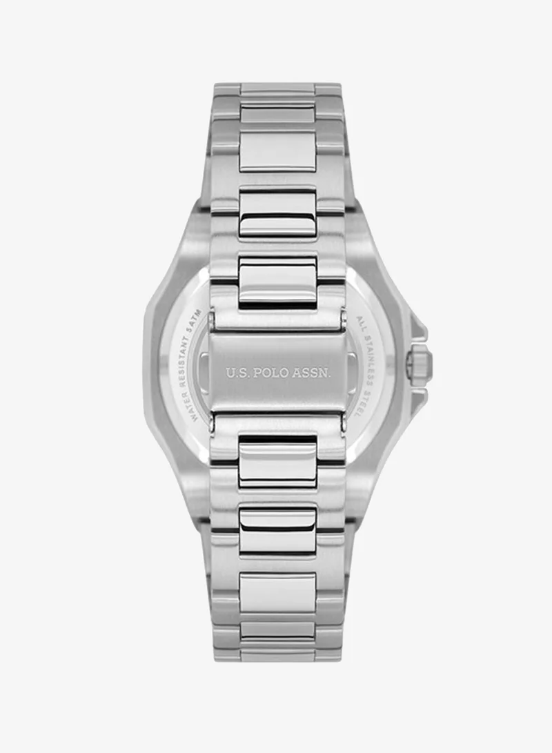 U.S. Polo Assn. Green 1 Fundamental Stainless Steel Bracelet Quartz Analog Watch for Men, 41mm for Men | Best Price UAE