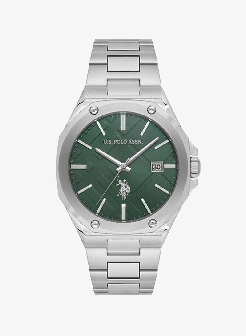 U.S. Polo Assn. Fundamental Stainless Steel Bracelet Quartz Analog Watch for Men, 41mm