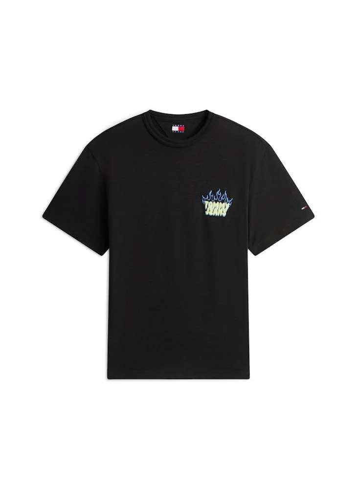 TOMMY JEANS  Bubble Logo Textured Jersey Relaxed T-Shirt for Men | Best Price UAE