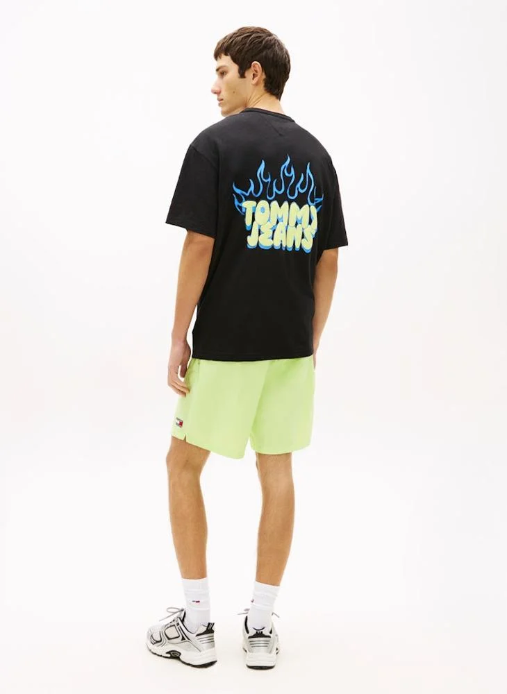 TOMMY JEANS Bubble Logo Textured Jersey Relaxed T-Shirt