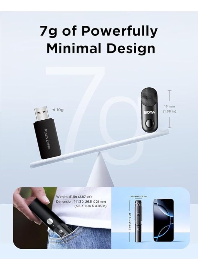 BOYA Magic-02 Wireless Lavalier Microphone, 30Hrs Battery,328FT LOS Range,Safety Track&Limiter,4-in1 Mini Lapel Wireless Mic for Android iPhone Camera Laptop PC, Ai Noise Reduction for TikTok YouTube - Image 2