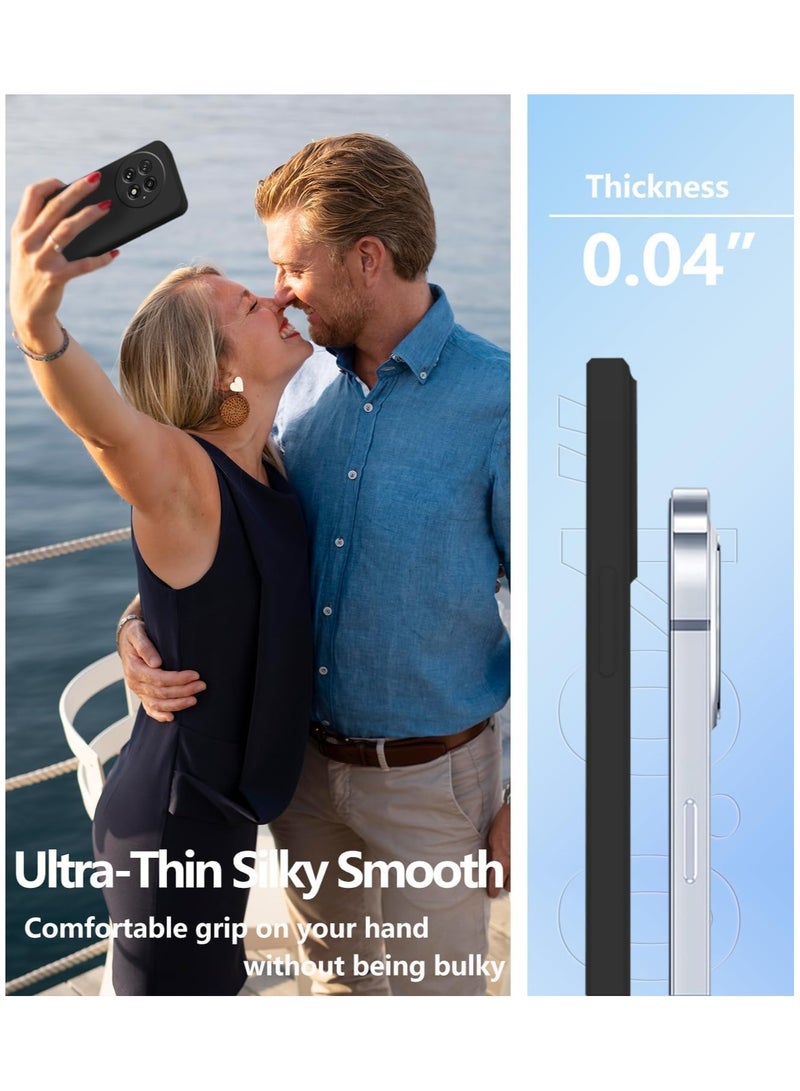 For OnePlus 13 Liquid Silicon Case Soft Microfiber Lining Cushion Slim Shell Shockproof Protective Soft Gel Rubber Matte Finish Cover Camera Protection Case for OnePlus 13 Black - Image 3