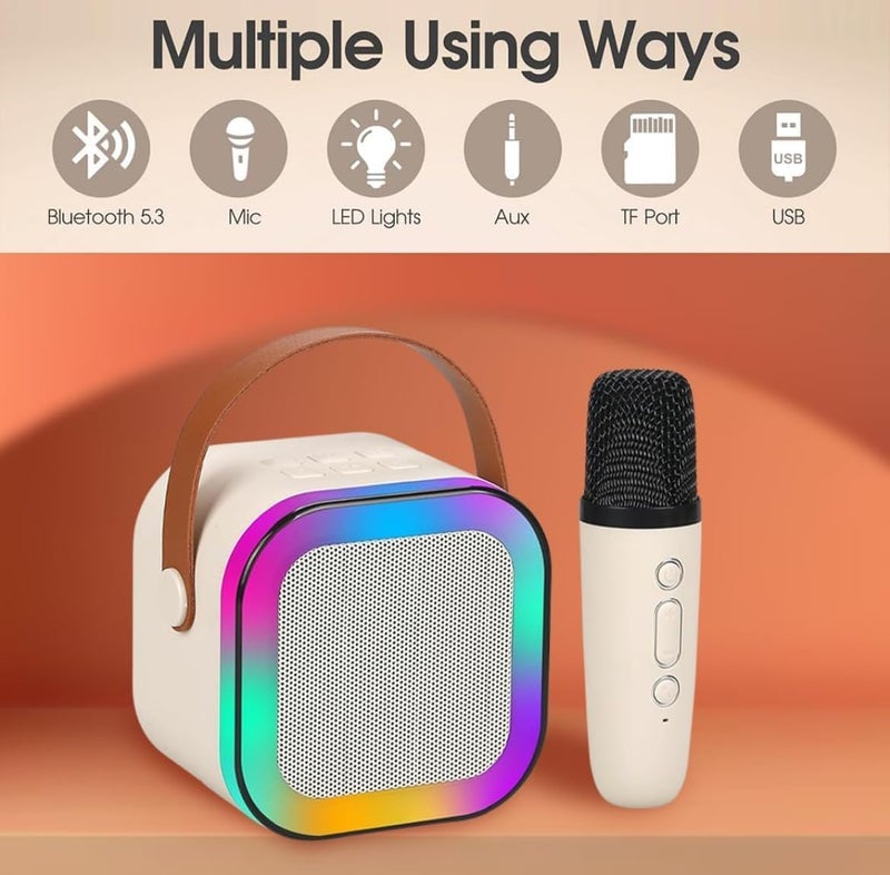 KMJSA k12 Portable Karaoke Set with LED Bluetooth Speaker and Wireless Microphone/Multi Colour - Image 3